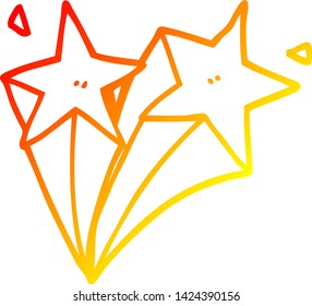 dibujo de líneas de degradado cálido de estrellas de dibujos animados