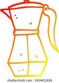 warm gradient line drawing of a cartoon stove top espresso maker