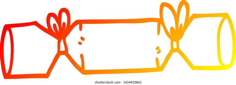 warm gradient line drawing of a cartoon cracker