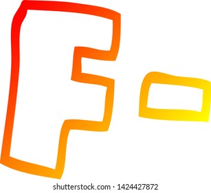 warm gradient line drawing of a cartoon letter grades