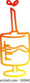 warm gradient line drawing of a cartoon blood sample