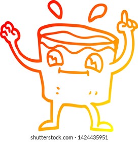 warm gradient line drawing of a cartoon glass tumbler