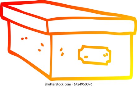 dibujo de línea de degradado cálido de un cuadro de archivo de oficina de dibujos animados