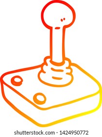 dibujo de línea de degradado cálido de un joystick de dibujos animados