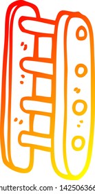 warm gradient line drawing of a cartoon tall ladder