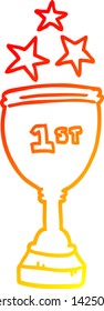 warm gradient line drawing of a cartoon sports trophy