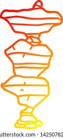 dibujo de línea de degradado cálido de un conjunto de caracteres de dibujos animados