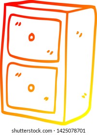 dibujo de línea de degradado cálido de un archivador de dibujos animados