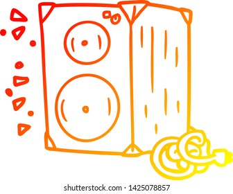 warm gradient line drawing of a cartoon amplifier