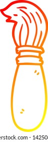 warm gradient line drawing of a cartoon paint brush
