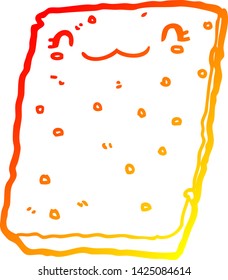warm gradient line drawing of a cartoon biscuit