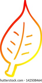 warm gradient line drawing of a cartoon autumnal leaf