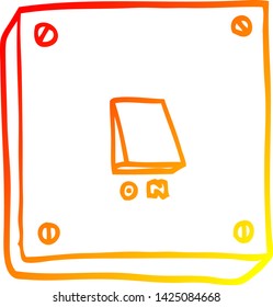 warm gradient line drawing of a cartoon light switch