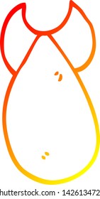 dibujo de línea de gradiente cálido de una bomba atómica de dibujos animados