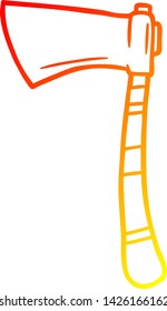 warm gradient line drawing of a cartoon viking axe