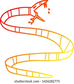 warm gradient line drawing of a cartoon poisonous snake