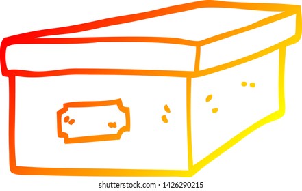 dibujo de línea de degradado cálido de una caja de archivo de dibujos animados