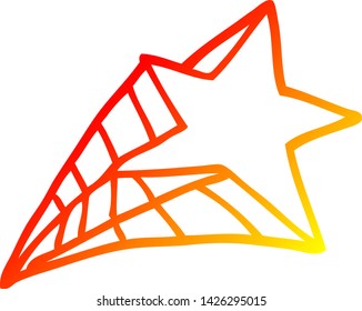 warm gradient line drawing of a cartoon star