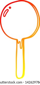 warm gradient line drawing of a cartoon lollipop