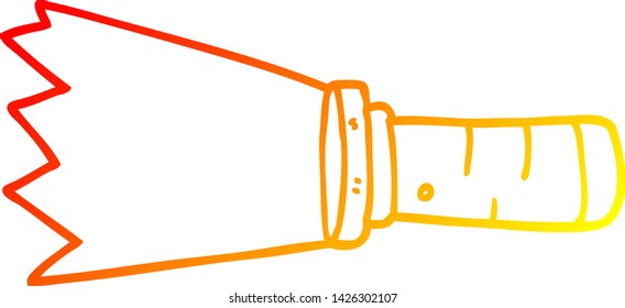 warm gradient line drawing of a cartoon lit torch