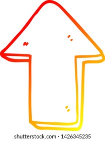 warm gradient line drawing of a cartoon pointing arrow