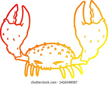 warm gradient line drawing of a cartoon crab