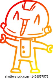 warm gradient line drawing of a cartoon robot