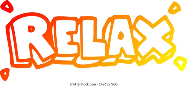 dibujo de línea de degradado cálido de un símbolo de relajación de caricatura