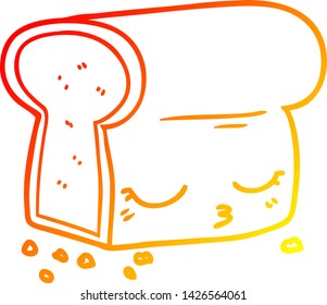 warm gradient line drawing of a cartoon loaf of bread