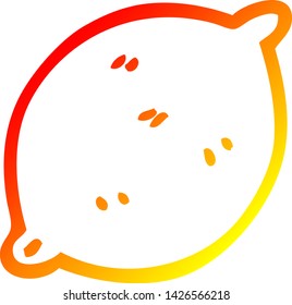 warm gradient line drawing of a cartoon lime fruit