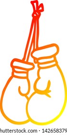 warm gradient line drawing of a cartoon boxing gloves