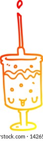 warm gradient line drawing of a cartoon syringe
