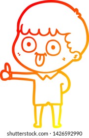 warm gradient line drawing of a cartoon man staring
