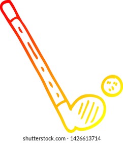 warm gradient line drawing of a cartoon golf club