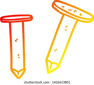 warm gradient line drawing of a cartoon old nails