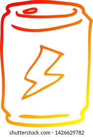 warm gradient line drawing of a cartoon can