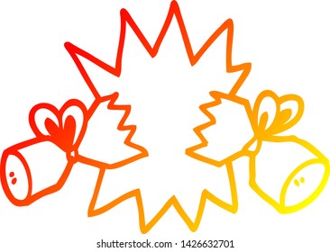 warm gradient line drawing of a cartoon cracker
