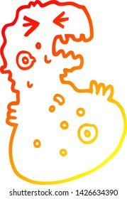 warm gradient line drawing of a cartoon germ