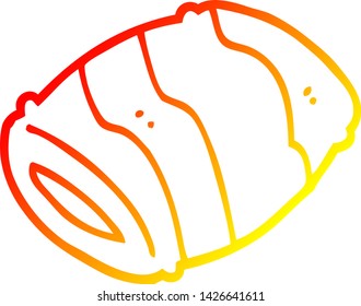 warm gradient line drawing of a cartoon pillow