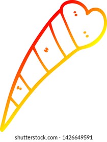 warme Farbverlauf-Linienzeichnung eines Cartoons, der das Herz-Dekorativ-Element schießende