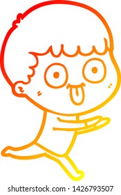 warm gradient line drawing of a cartoon man staring