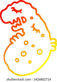 warm gradient line drawing of a cartoon germ