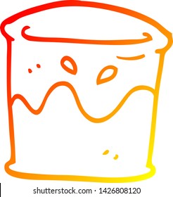 warm gradient line drawing of a cartoon drink in glass tumbler