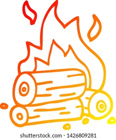 dibujo de línea de degradado cálido de un registro de grabación de caricaturas