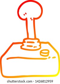 dibujo de línea de degradado cálido de un joystick de dibujos animados