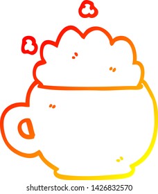 dibujo de línea de gradiente cálido de un latente de espuma de dibujos animados