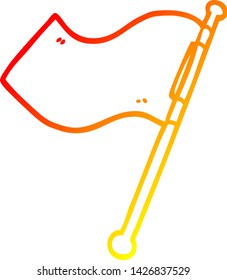 warm gradient line drawing of a cartoon red flag