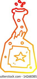 warm gradient line drawing of a cartoon experiment potions