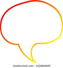 warm gradient line drawing of a cartoon speech bubble