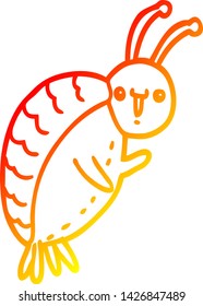 warm gradient line drawing of a cartoon beetle